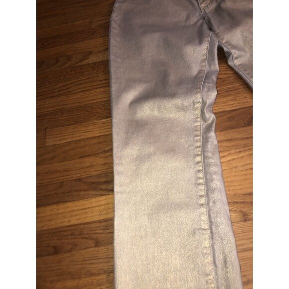 Jennifer Lopez Metallic Gold Glitter Reflective Straight-Leg Pants Size 8 - Picture 8 of 16